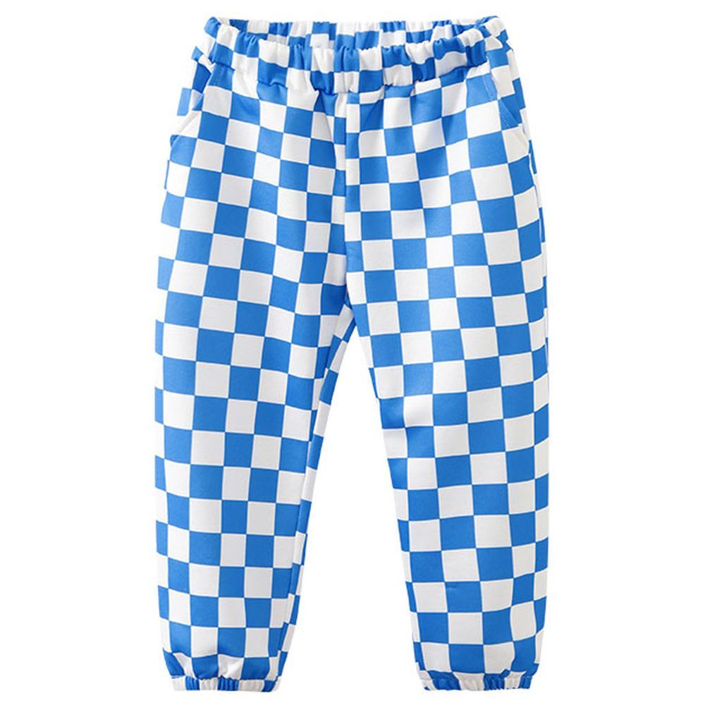 Sugar Rush - Checked Regular Joggers - Blue