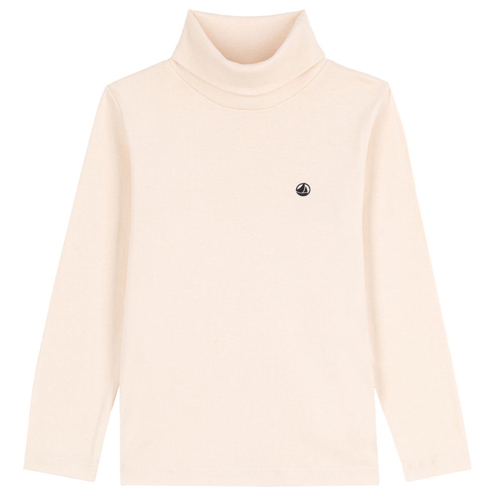 Petit Bateau - Boys Cotton Polo Neck T-Shirt - Beige