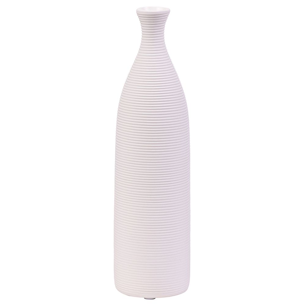 A'ish Home - Ceramic Short Wrinkle Vase - White