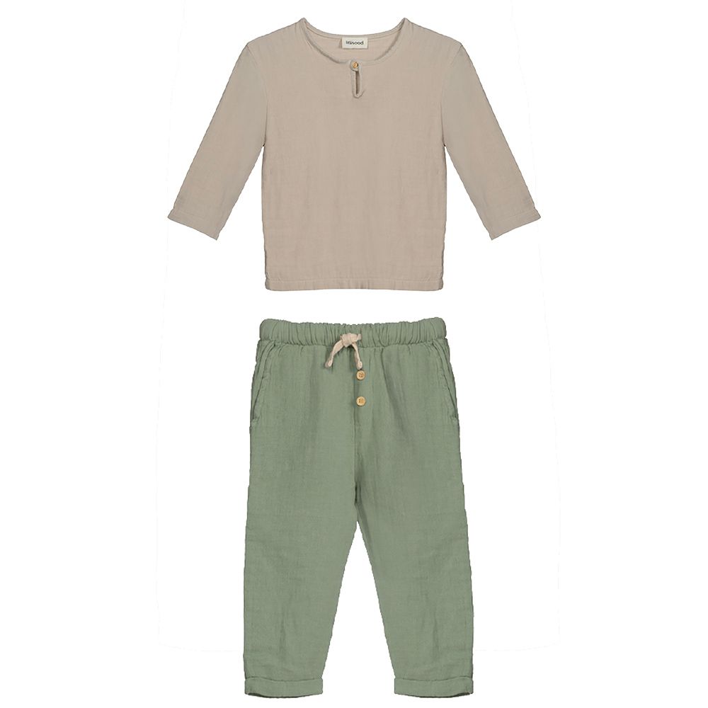 Litlhood - 2pc-Set - Garden Baby Boy Shirt & Pants