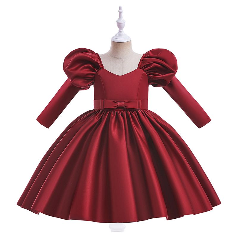 Sugar Rush - Appliqued Regular Party Dress - Maroon