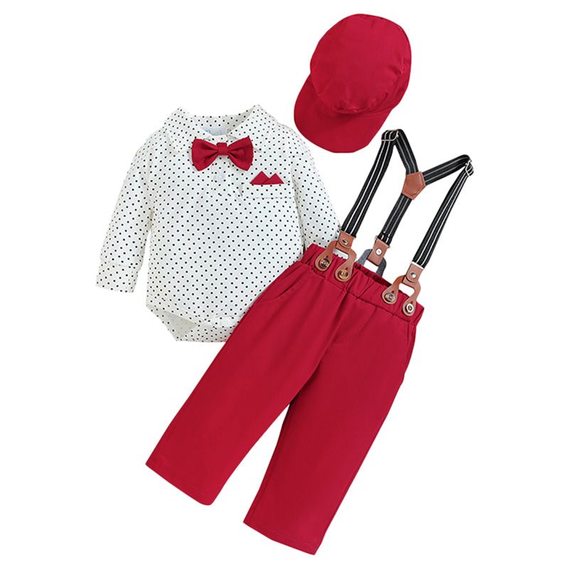 Sugar Rush - Solid Polka Dot Classic Combo Set - White/Red