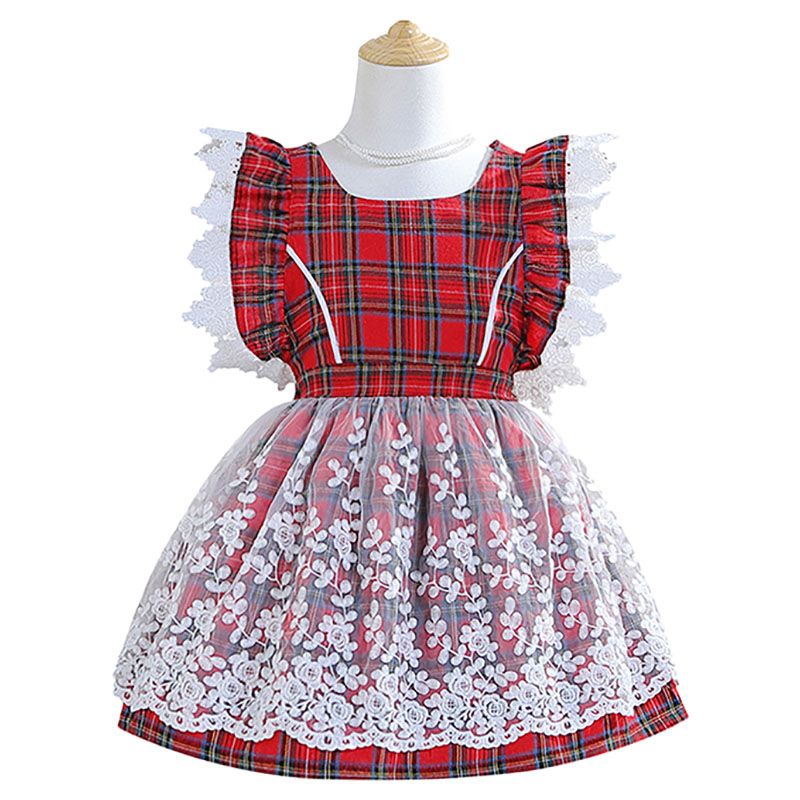 Sugar Rush - Christmas Appliqued Regular Fashion Dress - Red