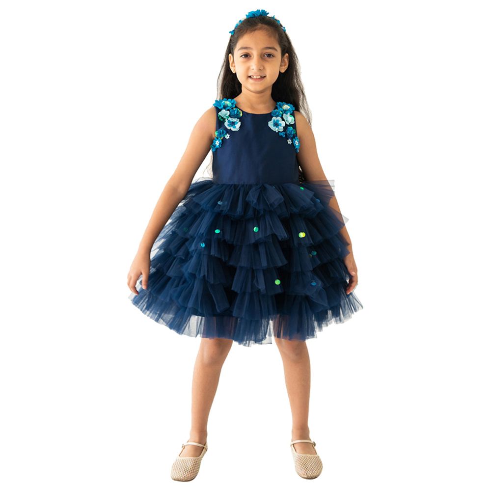 A Little Fable - Morning Glory Dress - Navy Blue