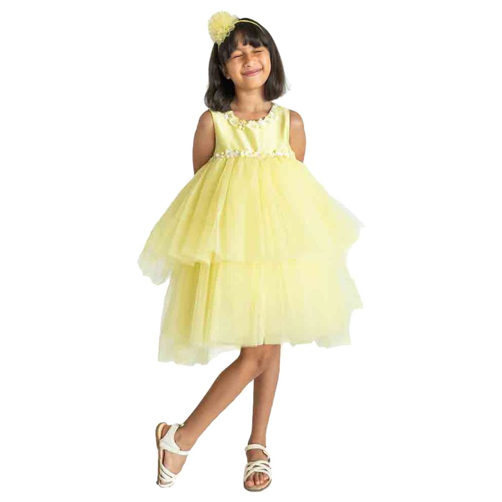 A Little Fable - Dreamy Flower Dress - Yellow