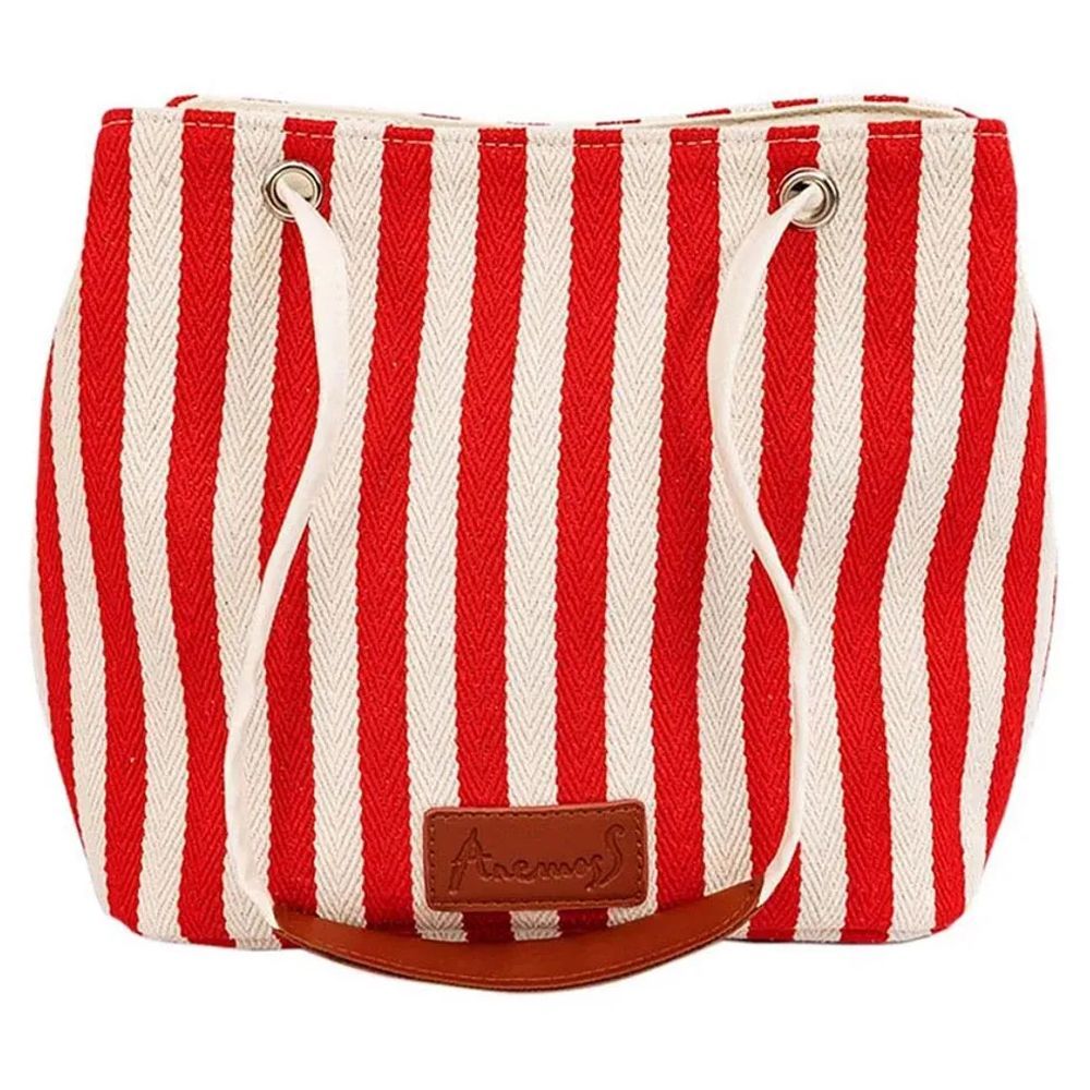 Anemoss - Striped Hand And Shoulder Bag - Red