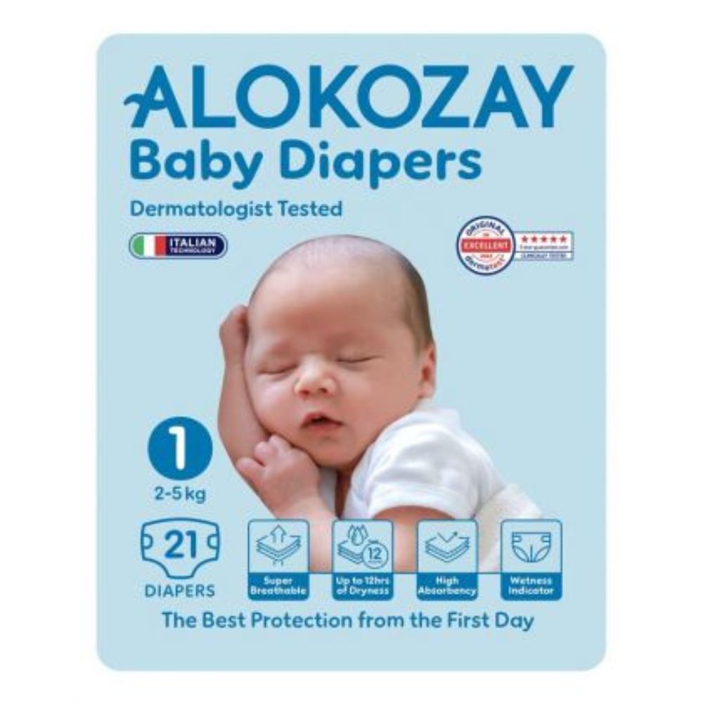 Alokozay - Premium Baby Diapers 2-5kg Size 1 - 21pcs