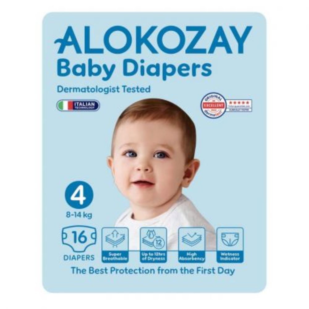 Alokozay - Premium Baby Diapers 8-14kg Size 4 - 16pcs