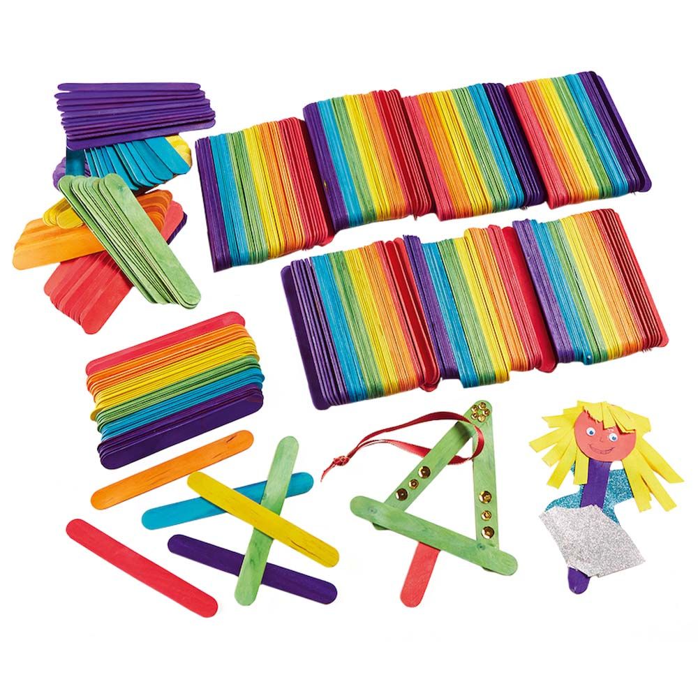 TTS - Giant Wooden Lolly Sticks Assorted - 500Pcs