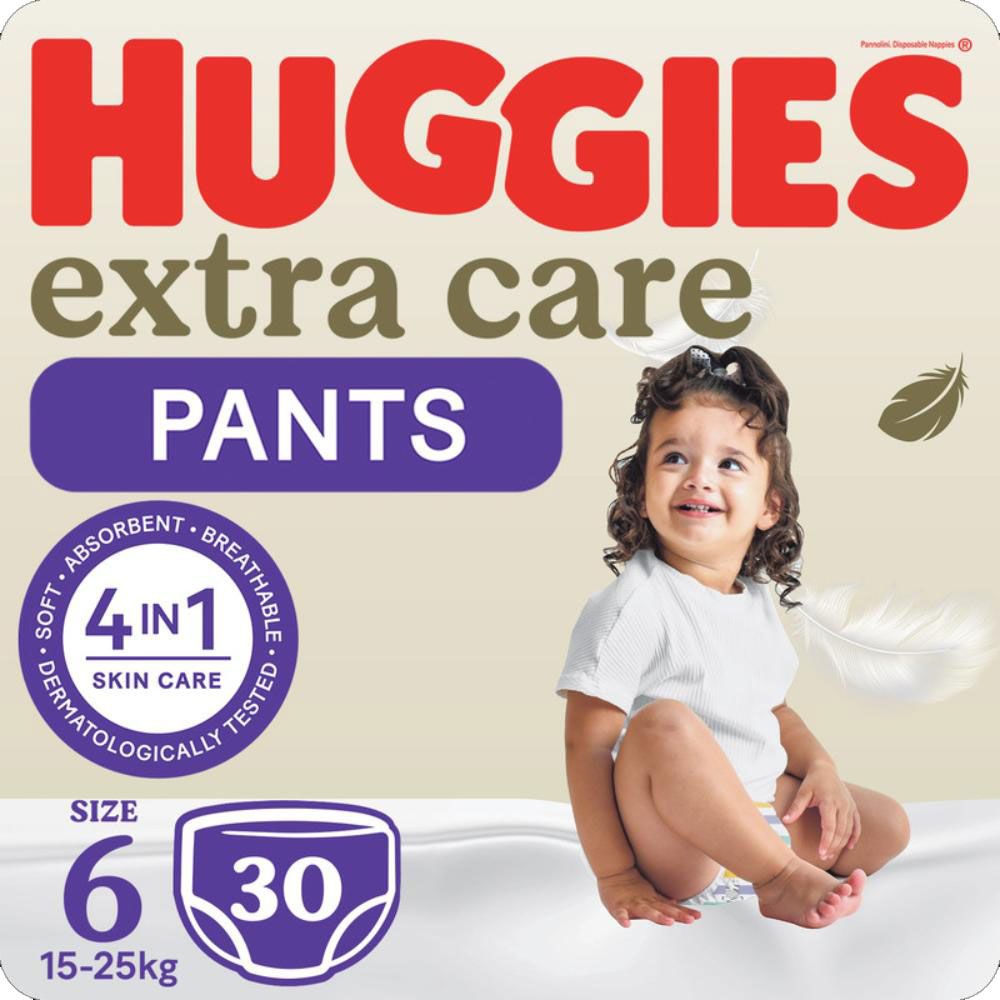 Huggies - Extra Care Culottes, Size 6, 15-25 kg, 30 Diaper Pants