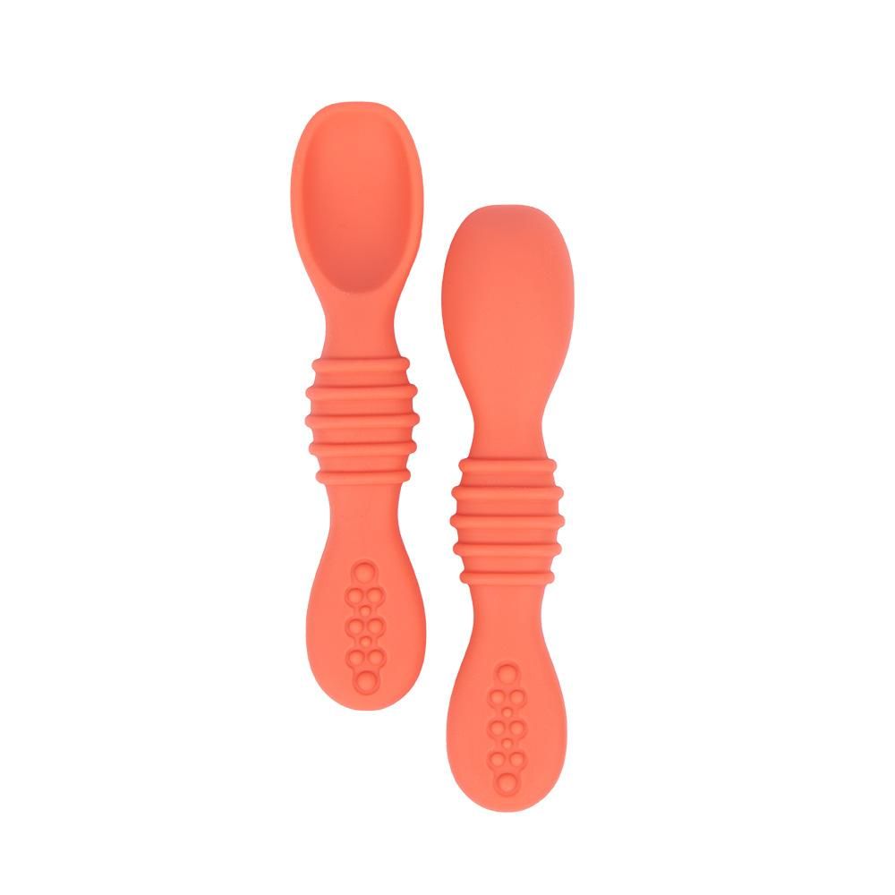 Babies Basic - First Stage Silicone Spoons - Dark Pink