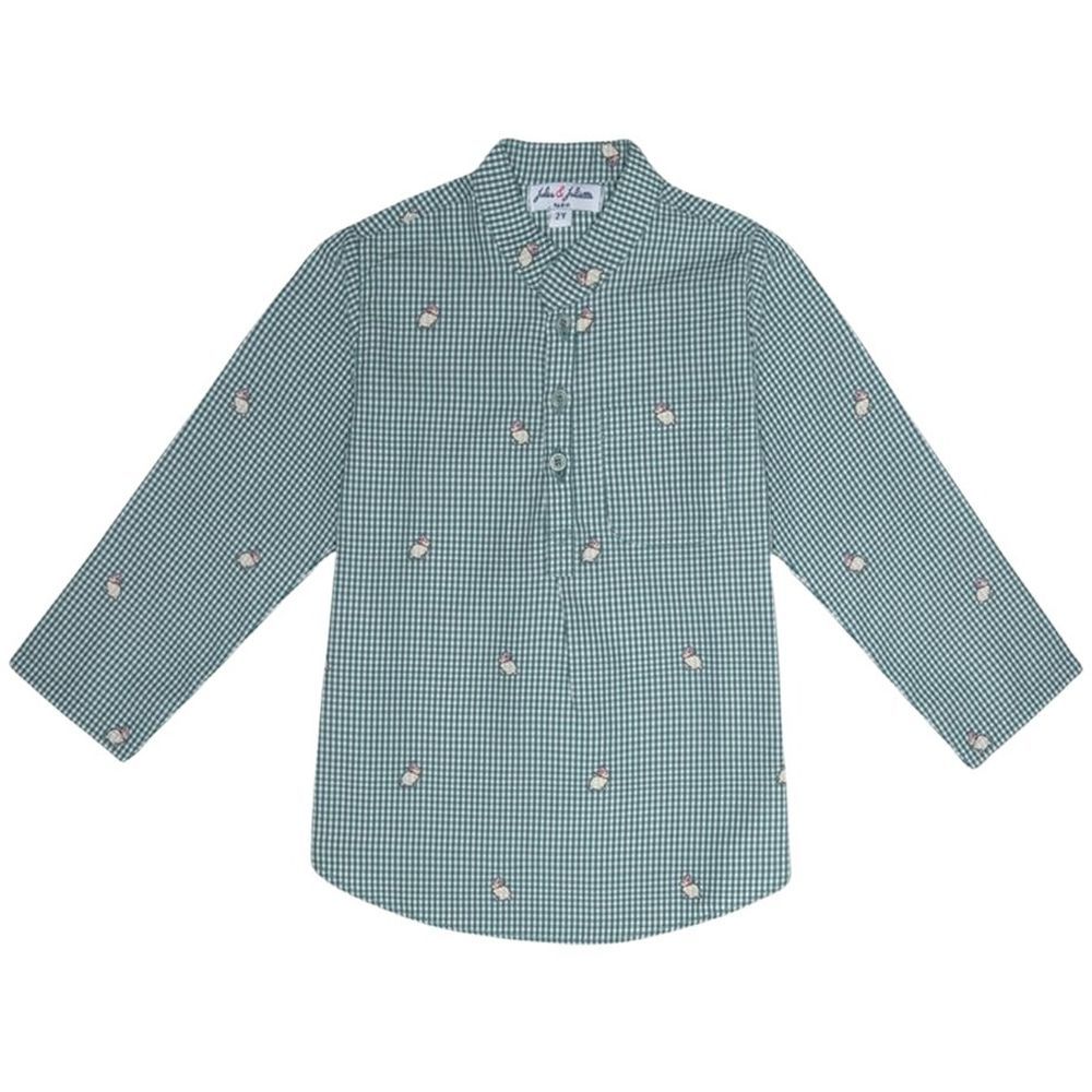 Jules & Juliette - Azad Cotton Shirt - Check Rabbit Print.