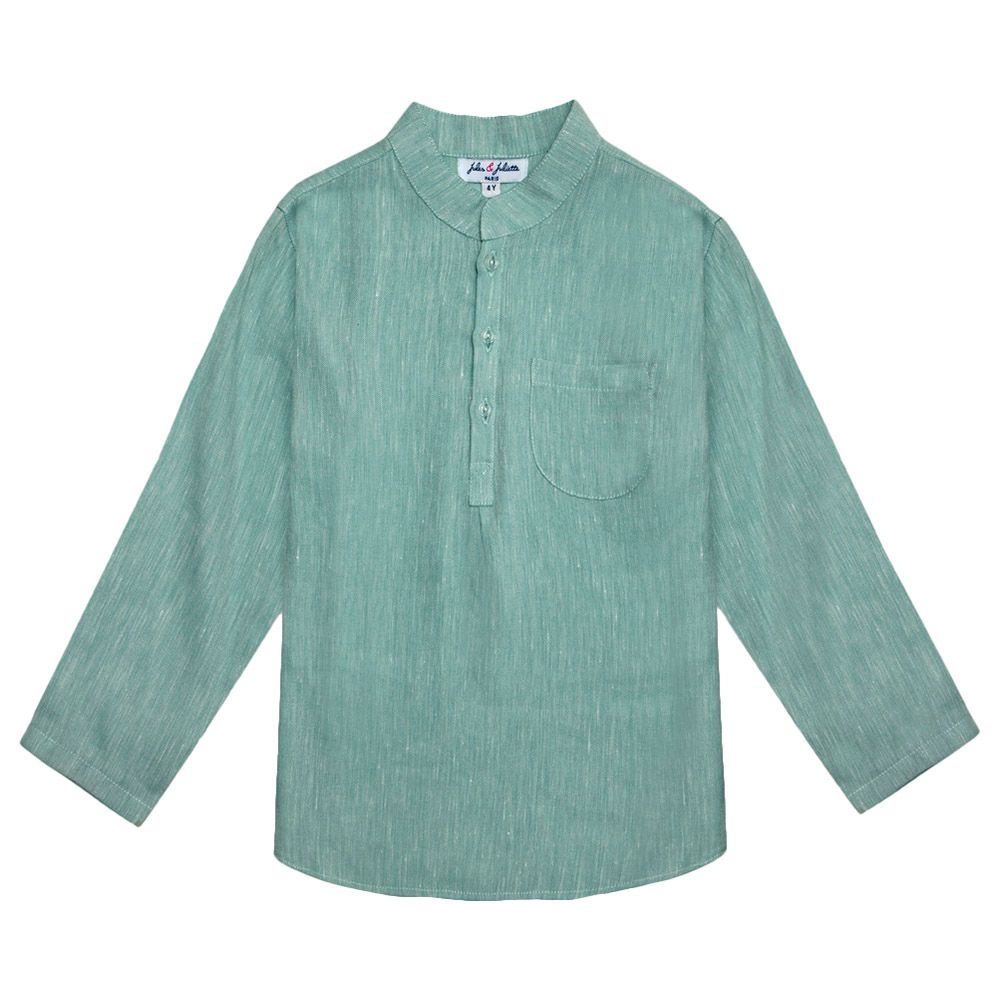 Jules & Juliette - Azad Baby Boys Linen Shirt - Mint