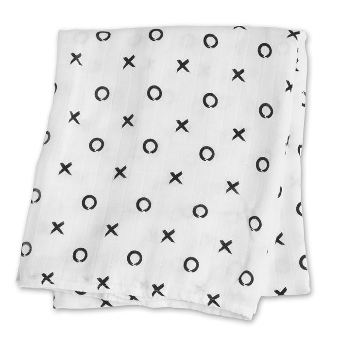 Lulujo Bamboo Swaddle Blanket - Hugs & Kisses