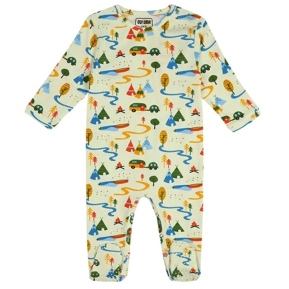 Ola Otter - Baby Footie Sleepsuit - Happy Camping