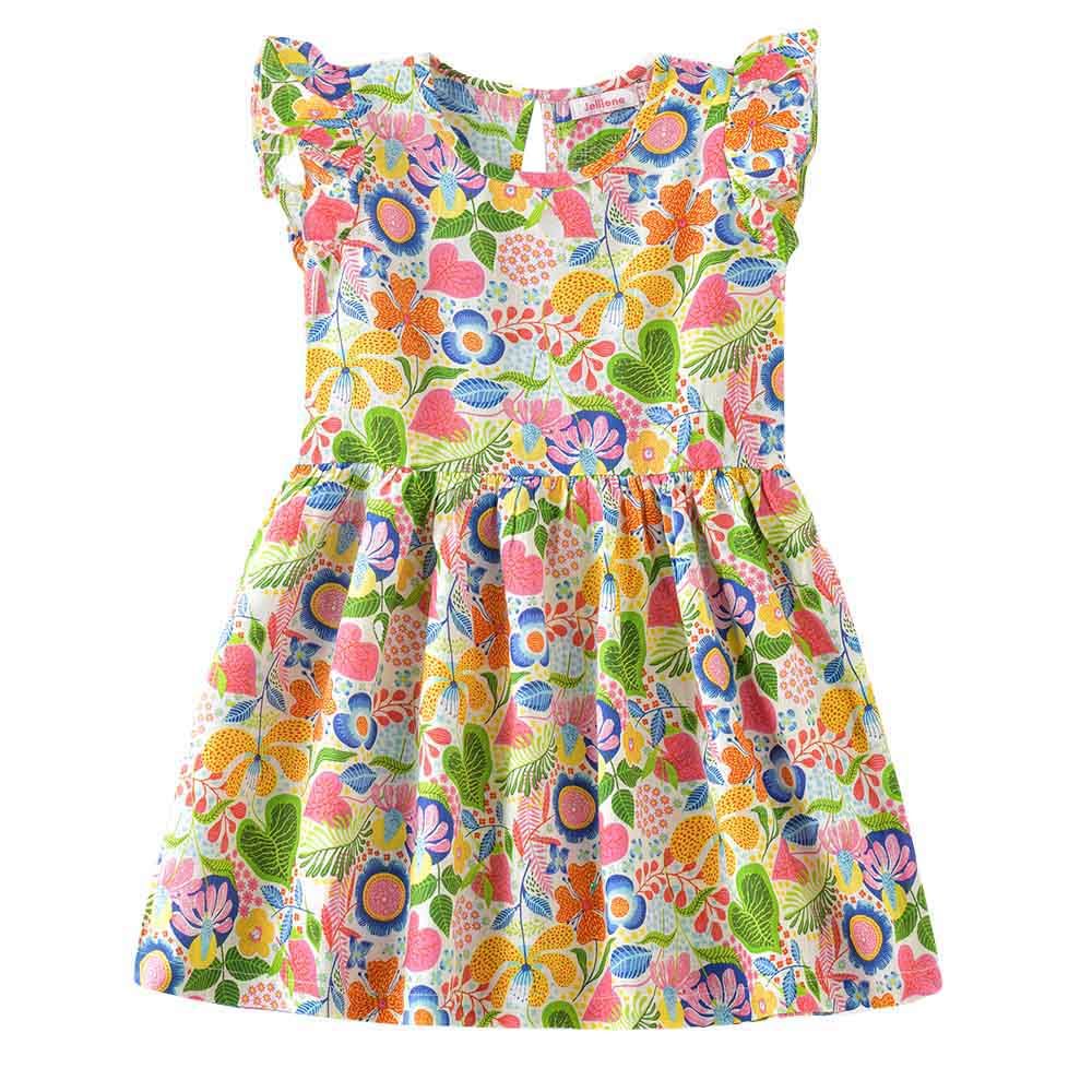 Jelliene - Sunshine Sprinkles Girls Floral Viscose Dress