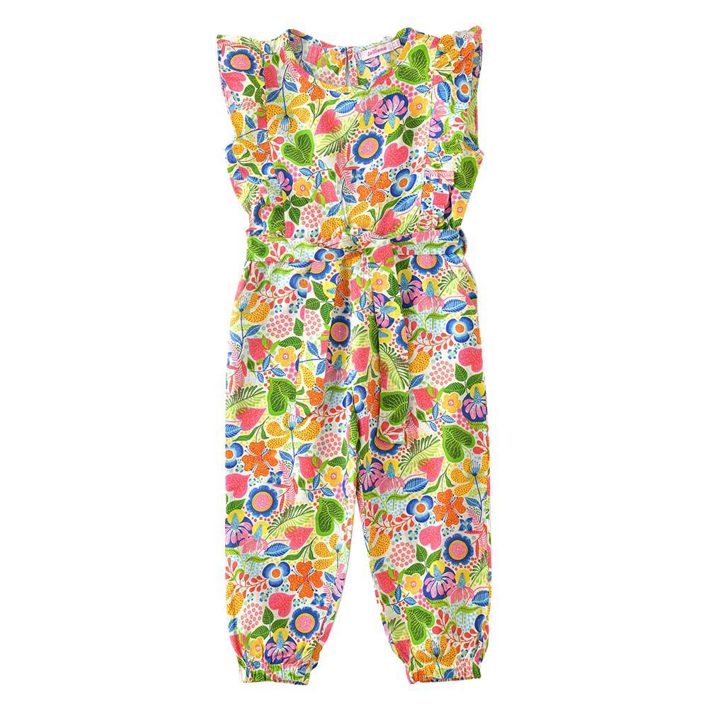 Jelliene - Sunny Smiles Soft Floral Pattern Jumpsuit