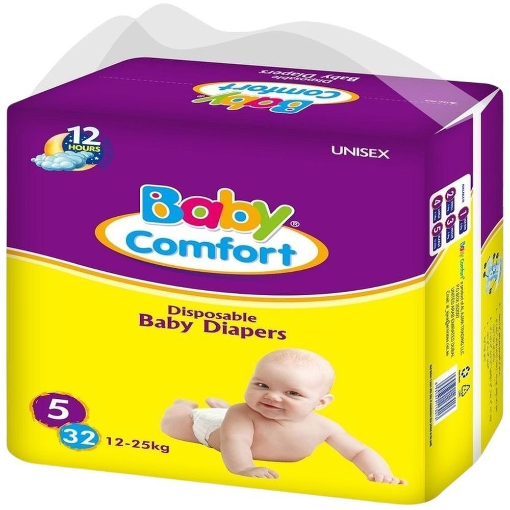 Baby Comfort - Baby Diapers - Size 5 XL - 12-25 kg - Pack of 4 - 128 Pcs