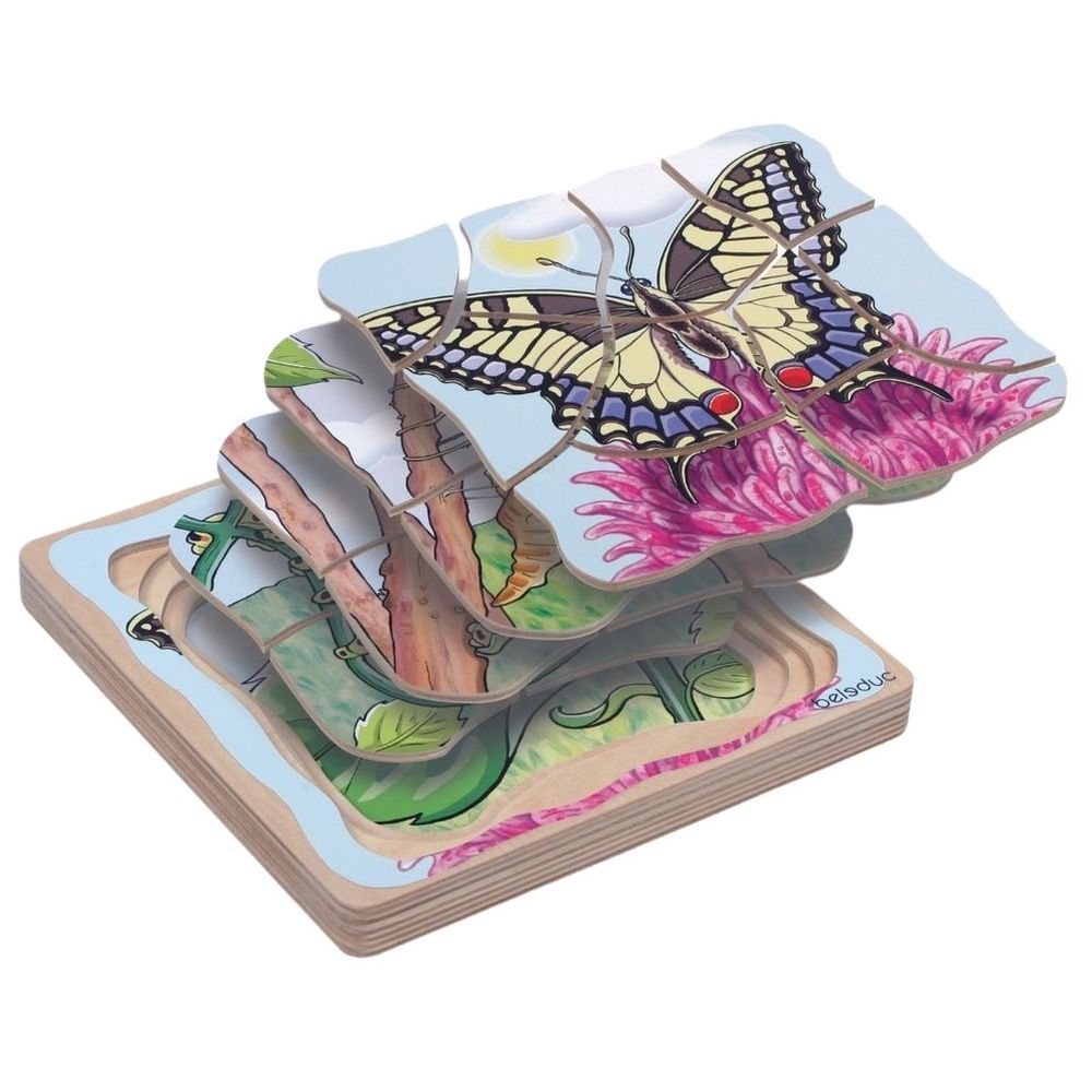 Beleduc - 5-In-1 Layer Puzzle - Butterfly