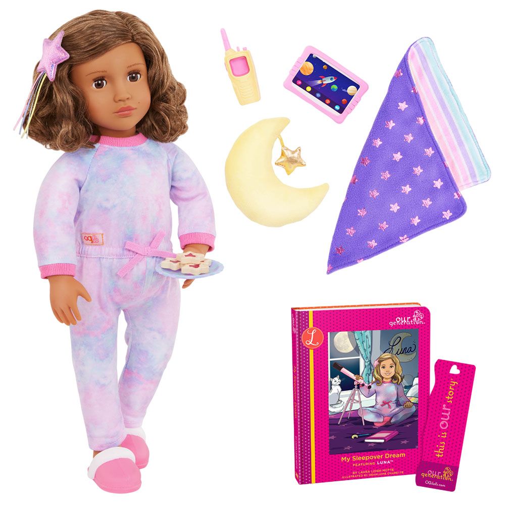 Our Generation - Luna Doll And My Sleepover Dream Playset - 18 Inch