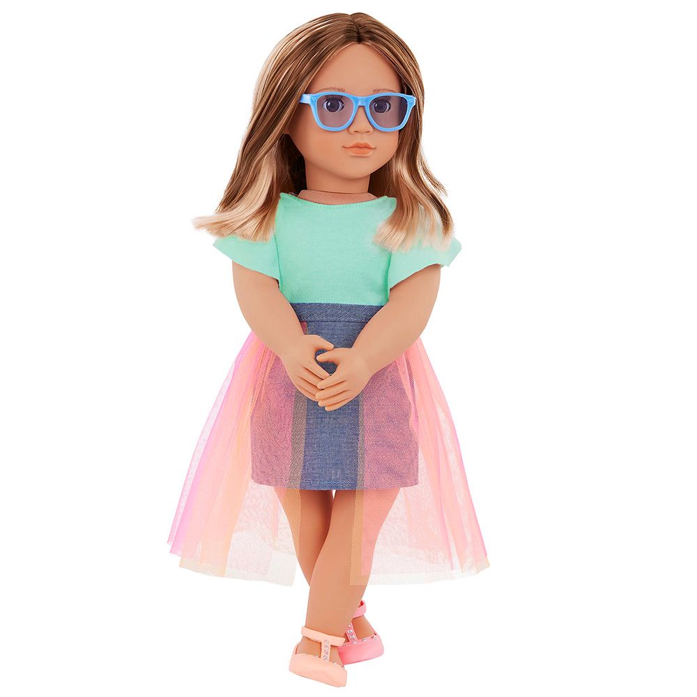 Our Generation - Lisa Doll With Denim And Tulle Skirt Outfit - 18 Inch