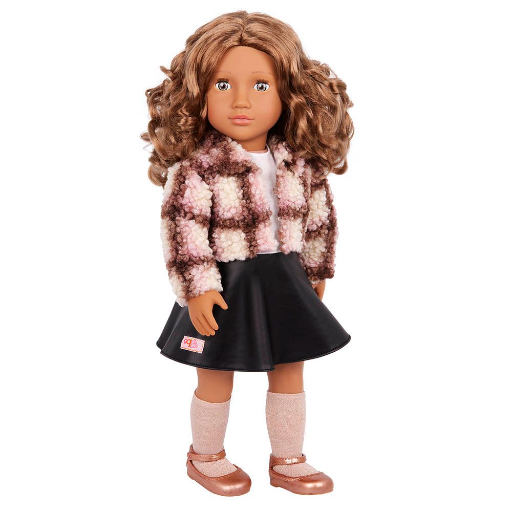 Our Generation - Ana Doll With Plaid Shacket And Leatherette Skirt - 18 Inch