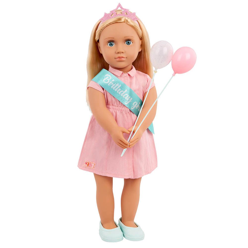 Our Generation - Brenna Birthday Doll With Pink Dress - 18 Inch