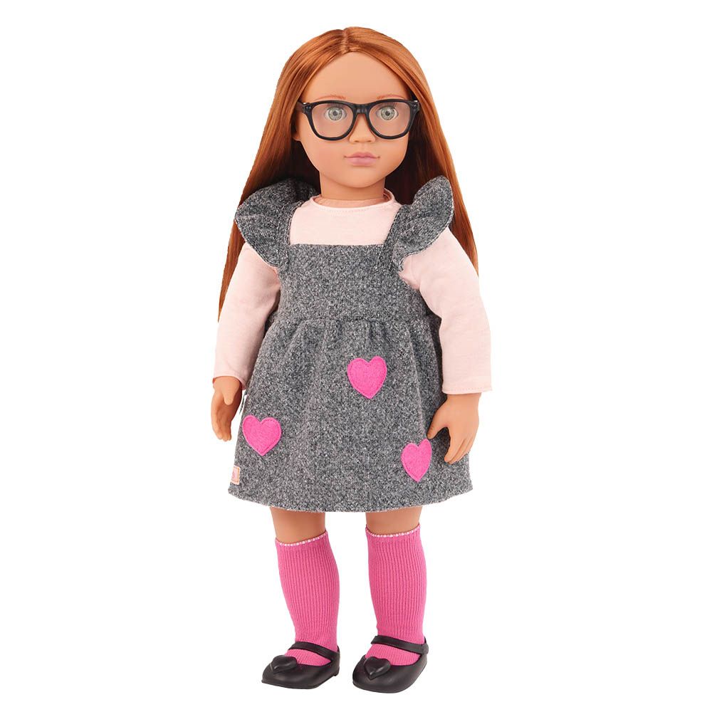 Our Generation - Kelly Doll With School Dress And Heart Patches - 18 Inch