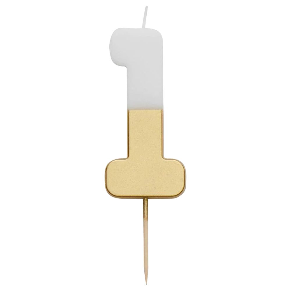 Talking Tables - We Heart Birthdays Number Candle 1 - Gold