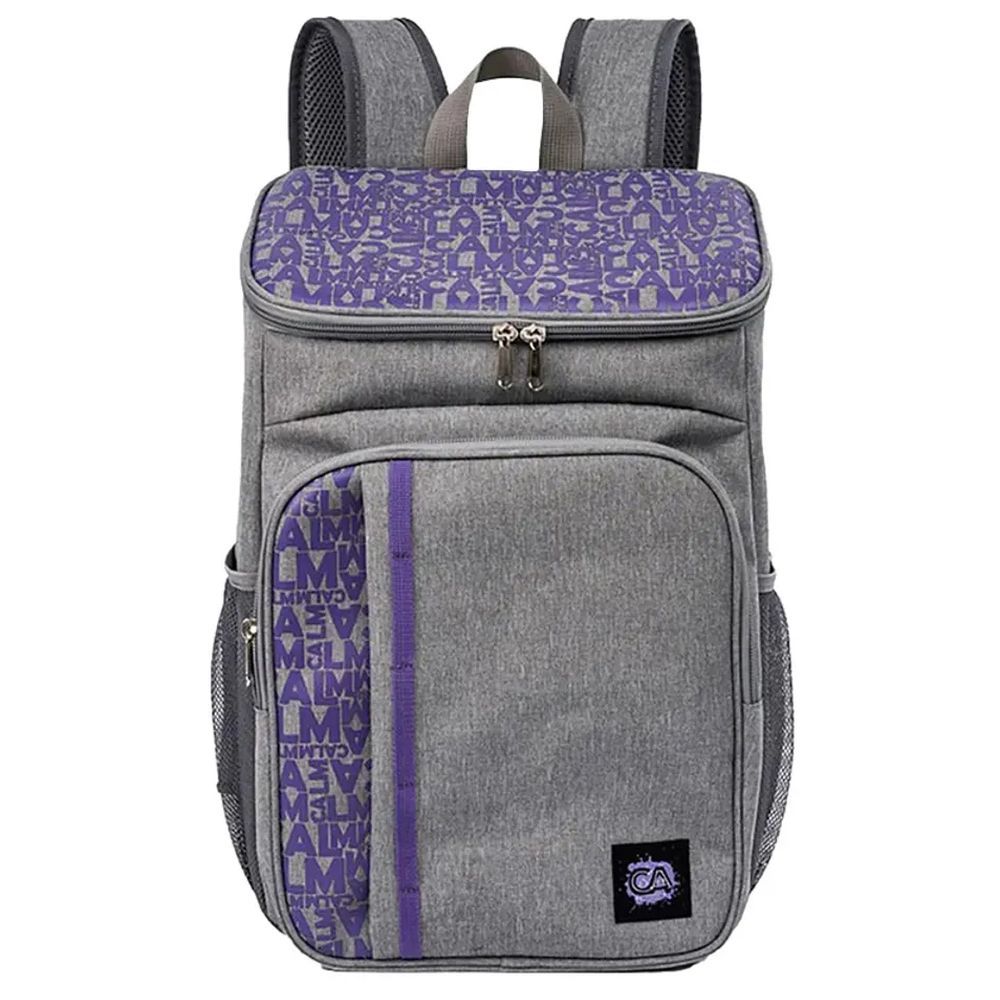 Biggdesign - Moods Up Curious Insulated Lunch Backpack - 19.1L - Grey/Purple