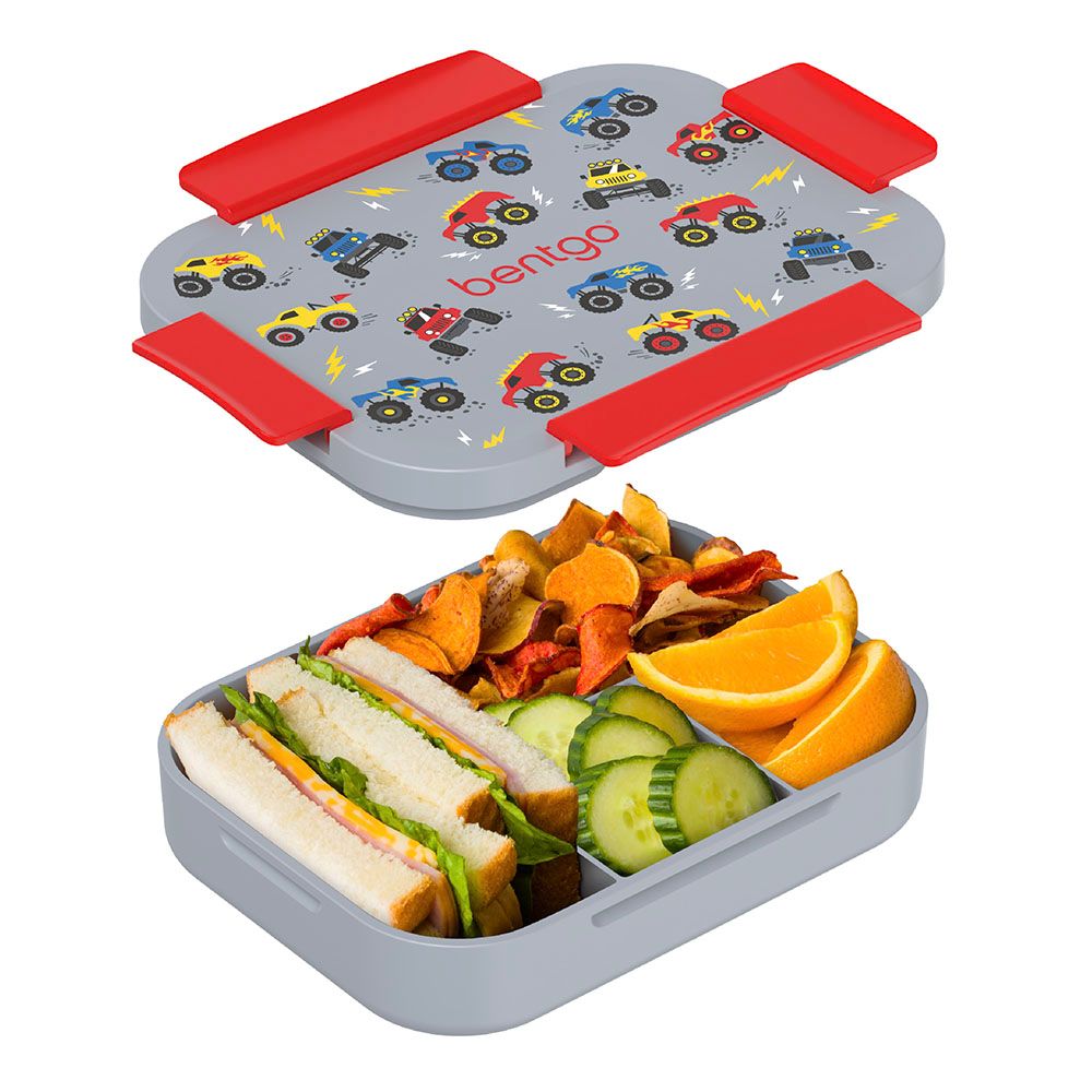 Bentgo - Kids Prints 4 Compartment Slim Lunchbox - Trucks