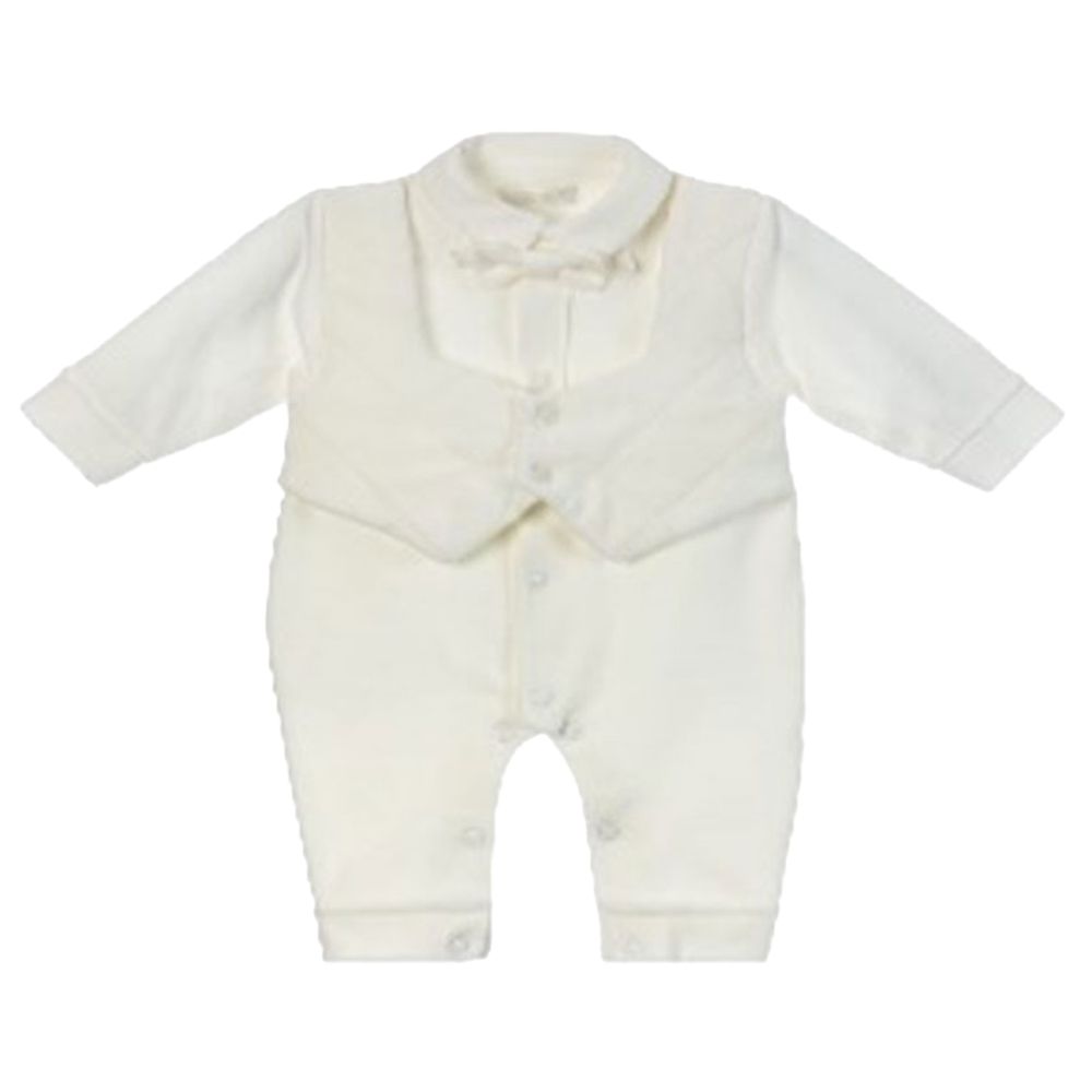 Sofija - Henry Velvet Tuxedo Babygrow - Ivory