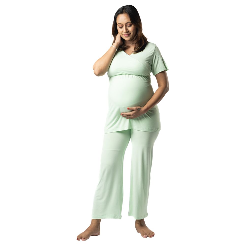 Block Hop - 2pc-Set - Maternity Co-Ord Set - Lime