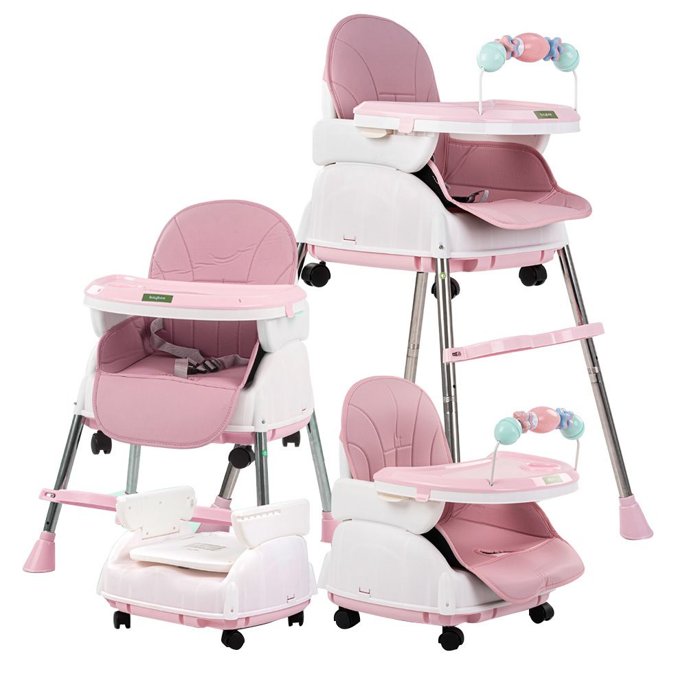 Baybee - 4-In-1 Nora Convertible Baby High Chair - Pink