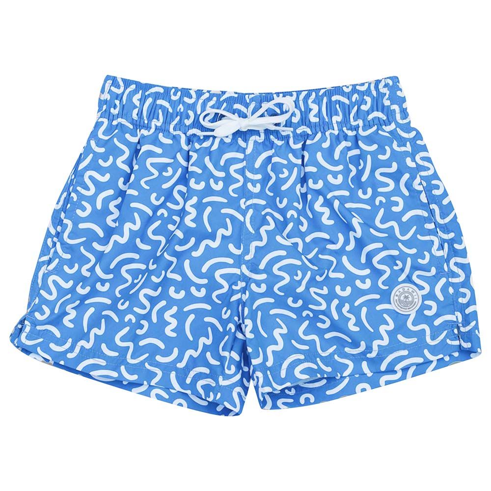 Badawii Beachwear - Boy Swim Short Ocean Vibes - Azure Blue