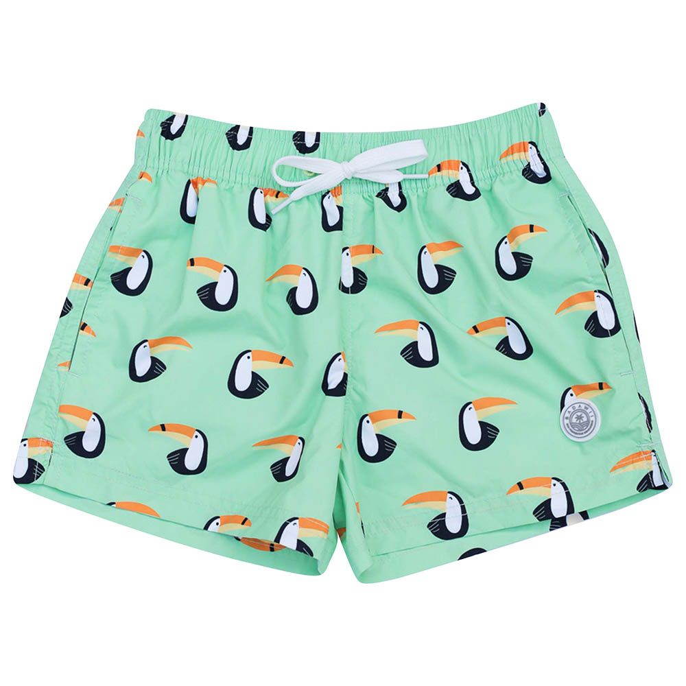 Badawii Beachwear - Boy Swim Short Toucan Paradise - Light Green