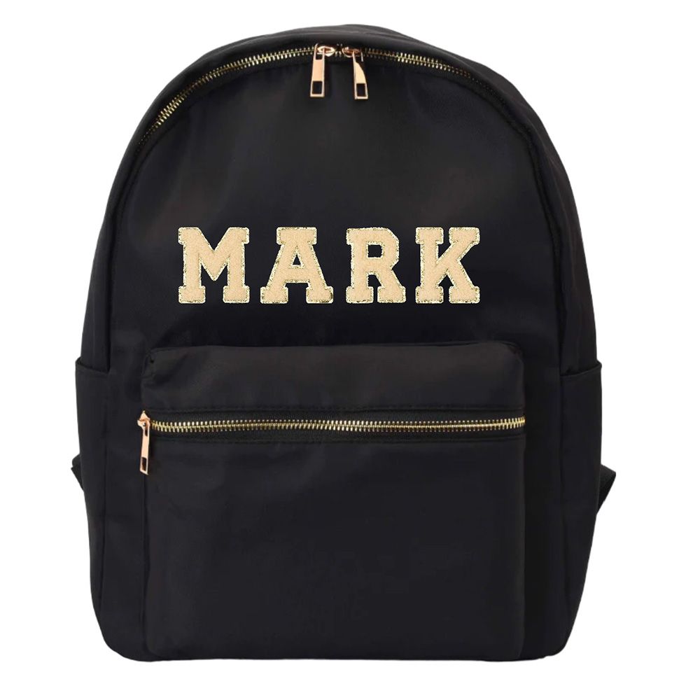 TheHappyTribe - Personalised Backpack - Black - 14.5-inch