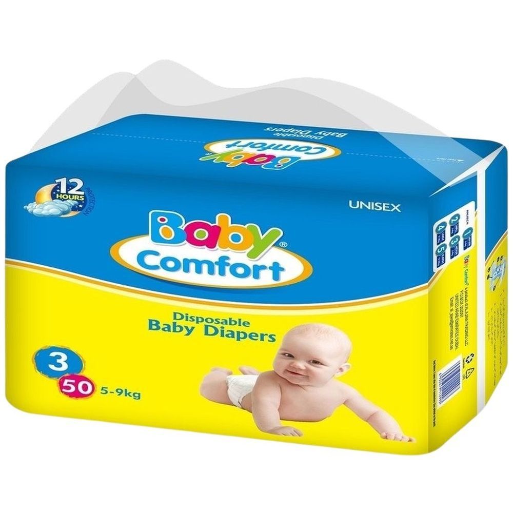 Baby Comfort - Baby Diapers - Size 3 Medium - 5-9 kg - Pack of 4 - 200 Pcs