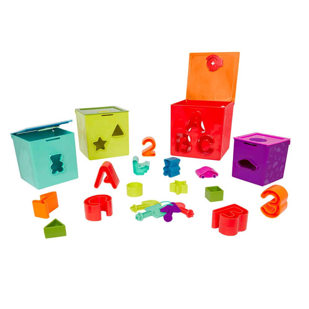 Battat - Lock And Learn Activity Cubes - 18pcs