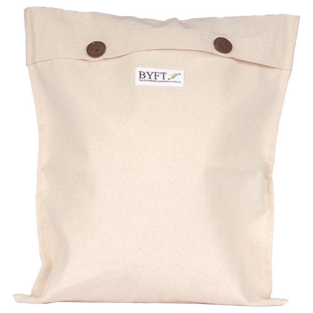 BYFT - Natural Cotton Bag With Coconut Button Closure