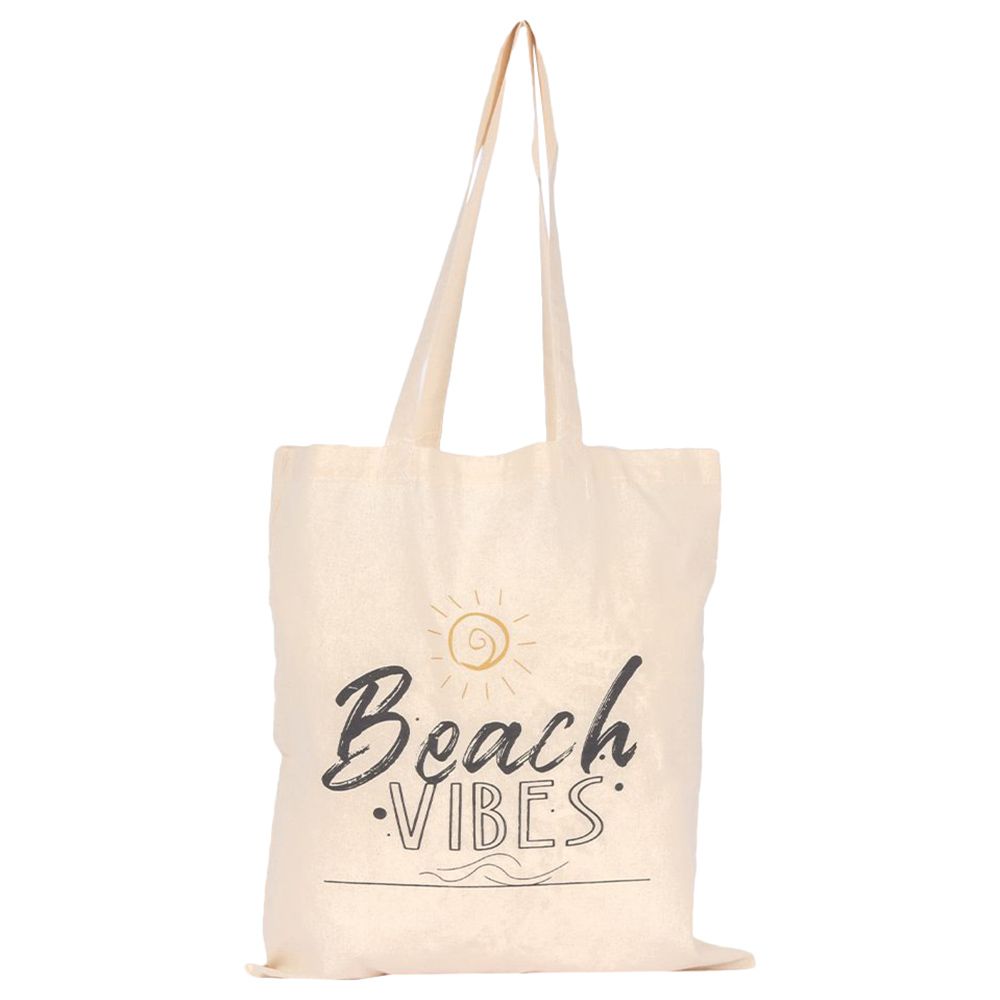 BYFT - Natural Cotton Flat Tote Bag - Beach Vibes