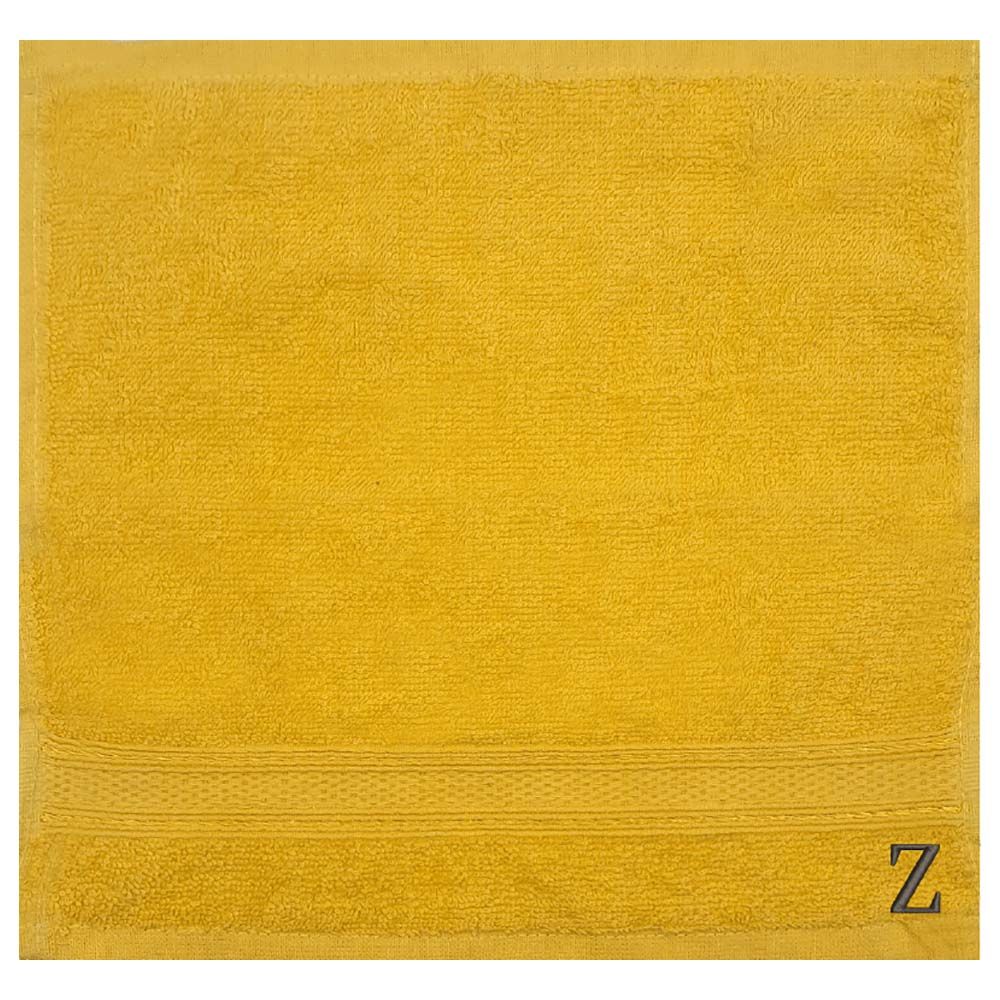 Byft - Letter Z Monogrammed Face Towel - 30 x 30 cm - 6pcs – Yellow