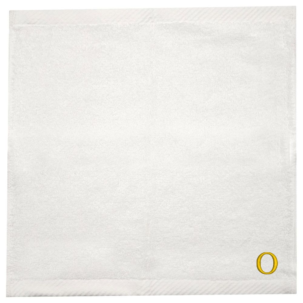 Byft - Letter O Monogrammed Face Towel - 33 x 33 cm - 6pcs - Golden/White