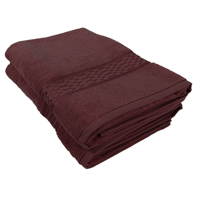 BYFT - Home Ultra Premium Bath Sheet - Burgundy - 90 x 180cm - Pack of 2