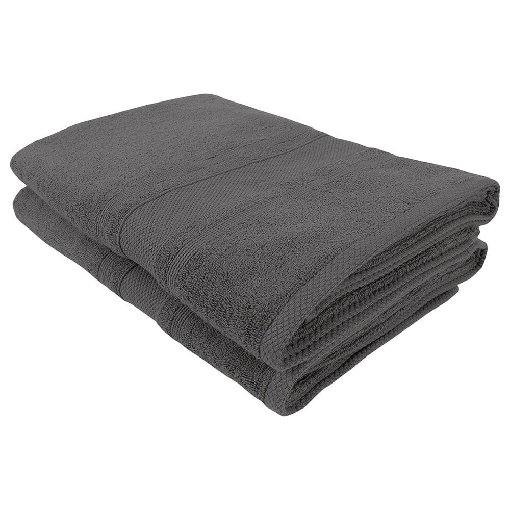 BYFT - Home Castle Premium Bath Towel - Grey - 70 x 140cm - Pack of 2