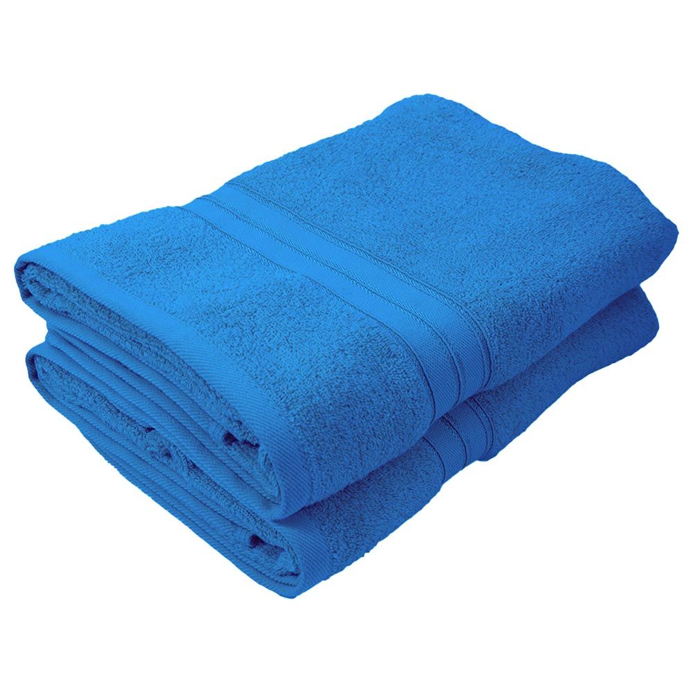 BYFT - Home Trendy Premium Bath Sheet - Blue - 90 x 180cm - Pack of 2