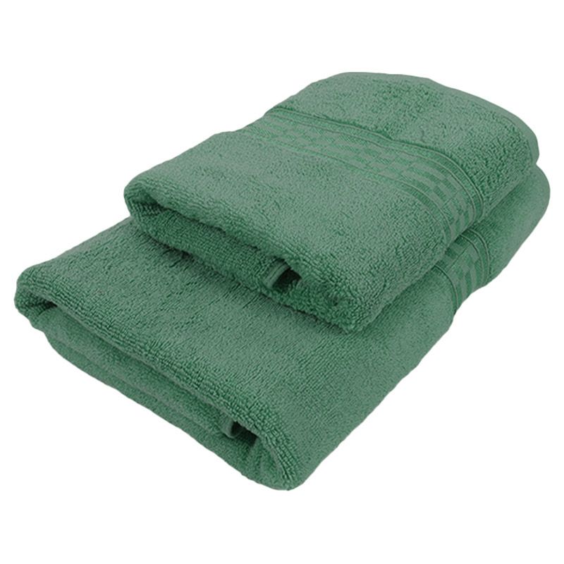 BYFT - Home Ultra Hand Towel and Bath Towel - Green - Set of 2