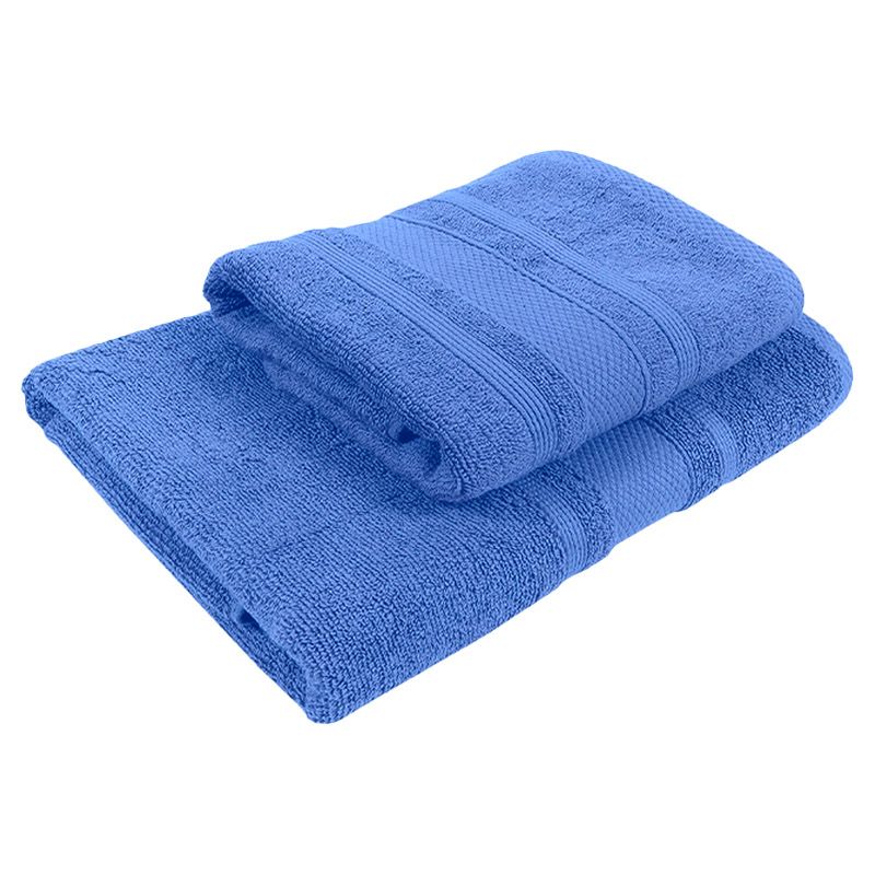 BYFT - Home Castle Hand Towel and Bath Towel - Blue - Set of 2