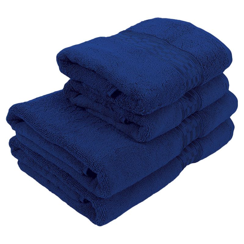 BYFT - Home Ultra Hand Towel 2pcs and Bath Towel 2pcs - Blue