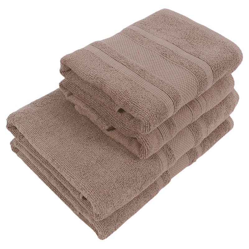 BYFT - Home Castle Hand Towel 2pcs and Bath Towel 2pcs - Beige